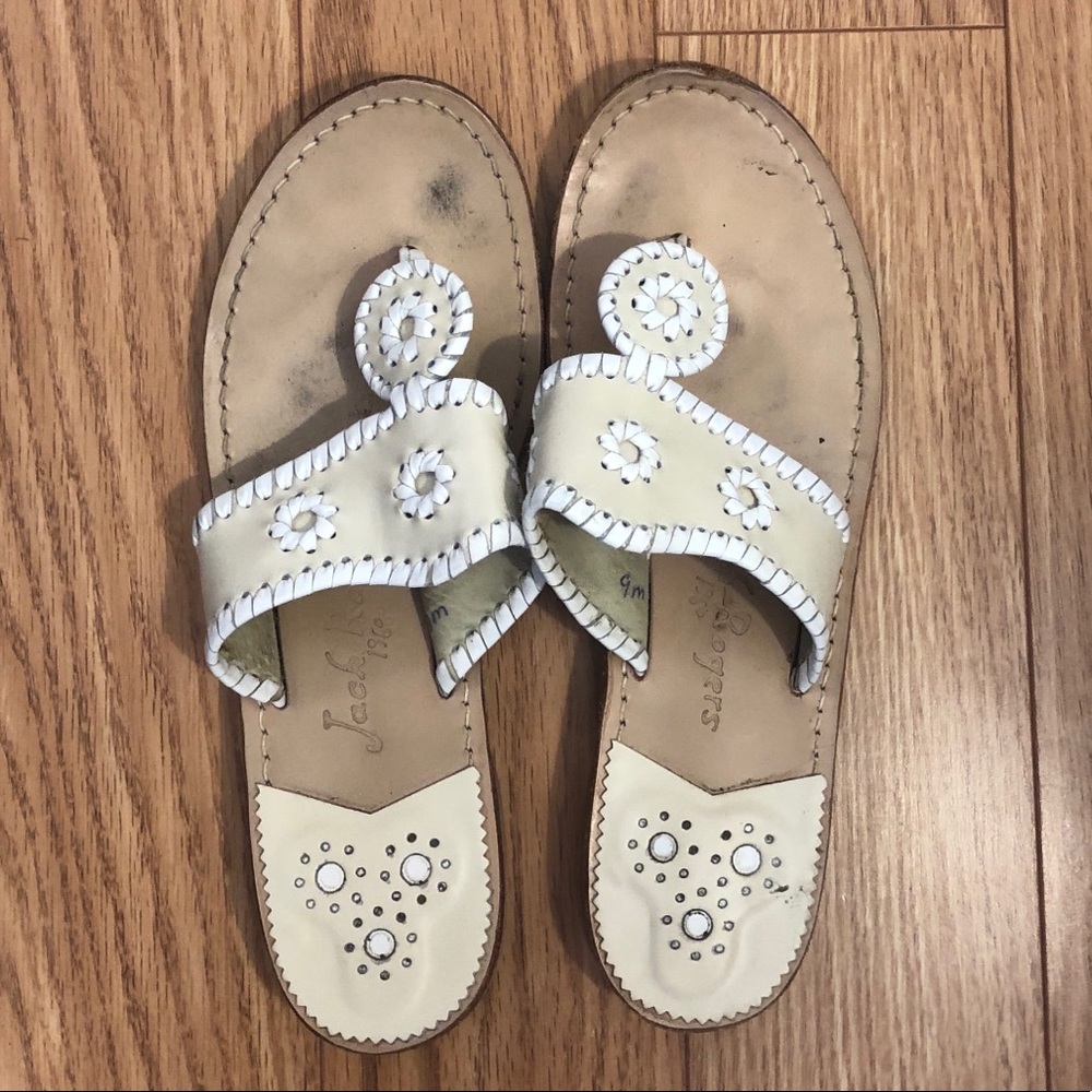 Jack Rogers Tan/White Sandals Size 9
